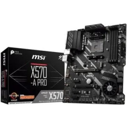 Placa-mãe MSI X570-A Pro, AMD AM4, ATX P/ Processador Amd Ryzen