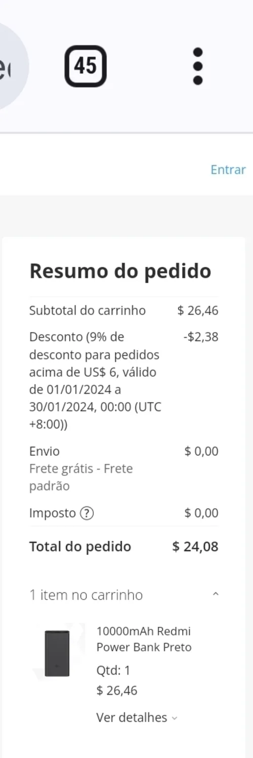 Imagem na descrição da promoção