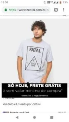 Camiseta Fatal Básica Estampada Masculina - Mescla - R$17
