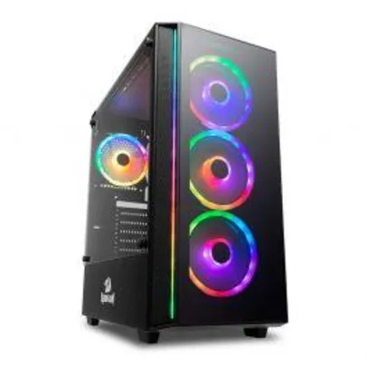 GABINETE GAMER REDRAGON GRAPPLE PRETO RGB, GC-607BK | R$279