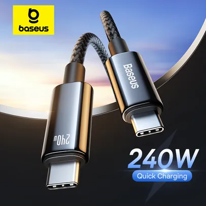 [Imposto Incluso] Baseus Cabos USB Tipo-C PD 240W 5A Carregamento Super Rápido, Cabo Reforçado