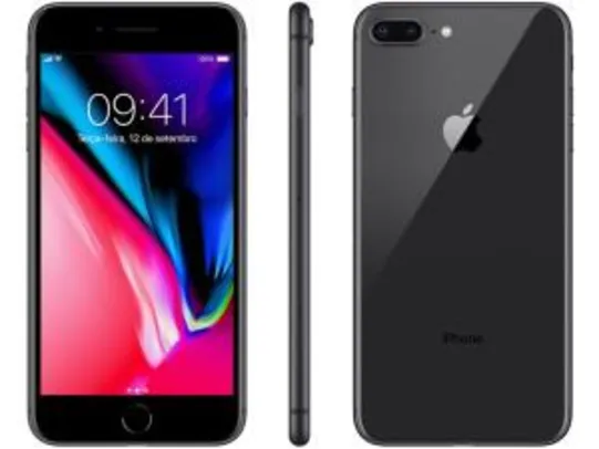 iPhone 8 Plus Apple 64GB Cinza Espacial 4G - Tela 5,5” Retina Câmera Dupla 12MP iOS 11 - R$2879