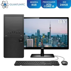 Computador Completo Intel Core i5 8GB SSD 240GB Monitor 19.5" LED HDMI Áudio 5.1 canais Quantum Star