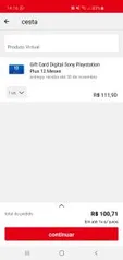 [APP] Gift Card PSN PLUS 12 MESES | R$101