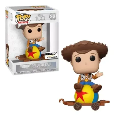 Boneco Funko Pop! Woody Na Bola De Luxo Trains De Disney 100 anos