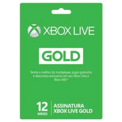 Xbox Live Gold - 12 Meses - R$129,90