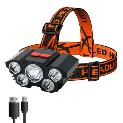 Lanterna LED Recarregável Bateria Forte Luz Camping