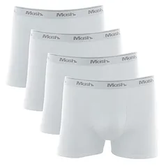 Kit 4 Cuecas Boxer Cot El Rep., Mash, Masculino, Branco/Branco/Branco/Branco, M