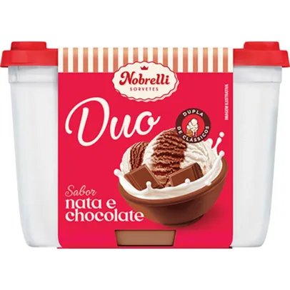 Sorvete Nata e Chocolate Nobrelli Duo Pote 1,3l