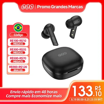 [Tx Inclusa] QCY HT05 ANC fone de ouvido sem fio 40dB cancelamento de ruído Bluetooth 5.2