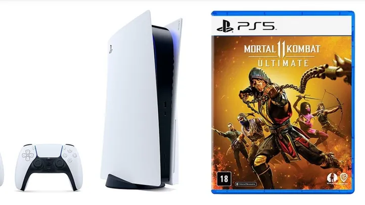 Console Playstation 5 - PS5 + Mortal Kombat 11 Ultimate Br - PS5 | R$ 4.999,99