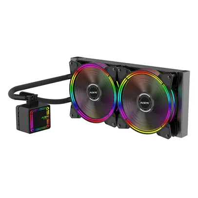 Water Cooler Alseye H280 Black, 280mm, RGB, Intel-AMD | R$339