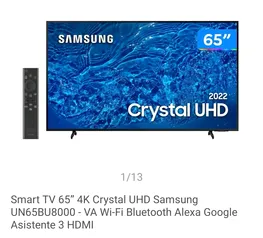 (APP) Smart TV 65” 4K Crystal UHD Samsung UN65BU8000