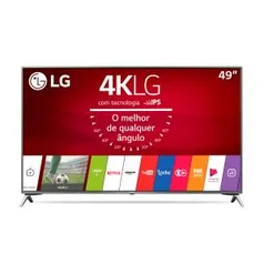 Smart TV LED LG 49", 4K, Wi-fi, HDMI, USB e Bluetooth - 49UJ6525 | R$1899