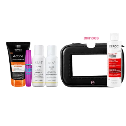 Black Box - Gel de Limpeza Darrow + Shampoo + Condicionador Keune + Máscara de Cílios Maybelline + Brinde Vichy + Frasqueira Kit