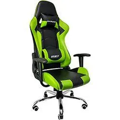 [AME R$649] Cadeira Gamer Mymax Mx7 Giratória Preta/Verde | R$849