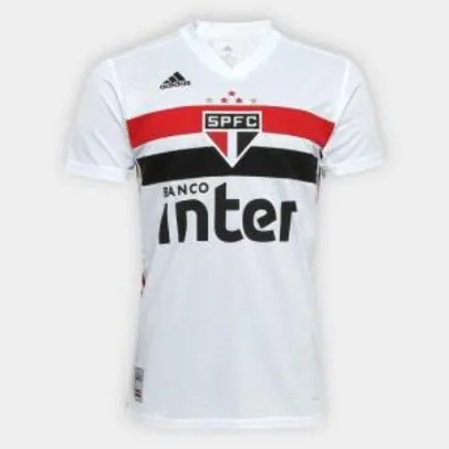 Camisa São Paulo I 19/20 s/n° Torcedor Adidas Masculina - Branco e Vermelho
