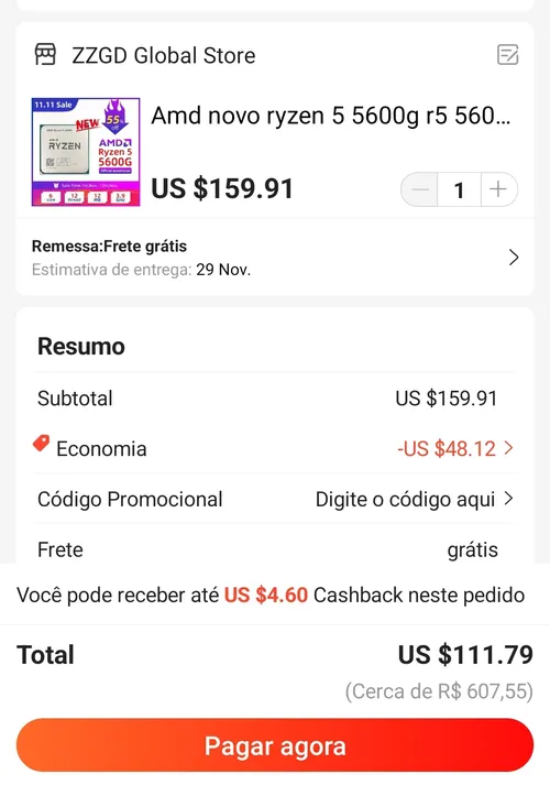 Imagem na descrição da promoção