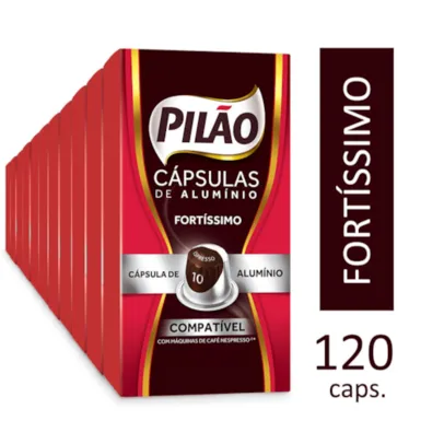 Kit 120 Cápsulas (1,19 a cápsula) Café Pilão Fortíssimo