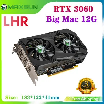 Placa de Vídeo Maxsun RTX 3060 Big Mac 12GB