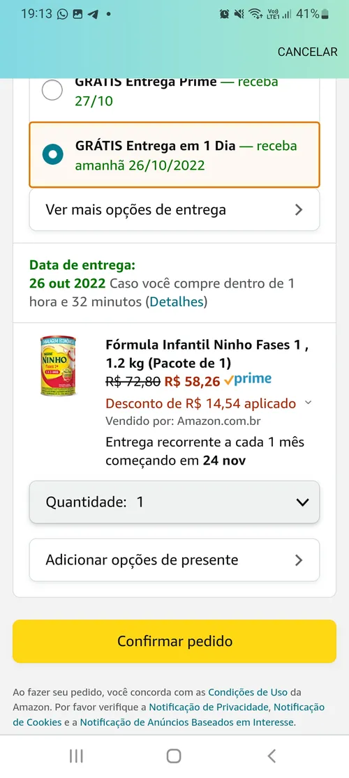 Imagem na descrição da promoção