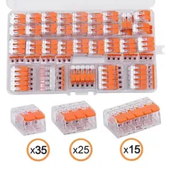 [C. Nova 37] Box com 75 conectores isolante de engate rápido (mola) para emendas seguras de fios