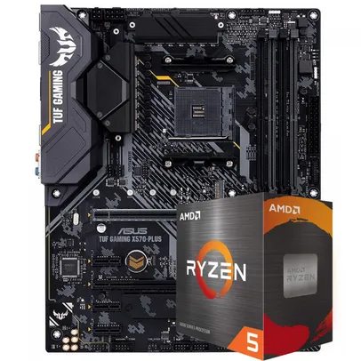 Kit Upgrade, ASUS TUF Gaming X570-Plus + AMD Ryzen 5 5600G | R$3.089