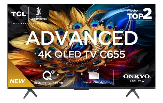 (Saldo MP) Smart TV TCL 55C655 Advanced 55'' 4K QLED Processador AiPQ PRO E DLG 120Hz