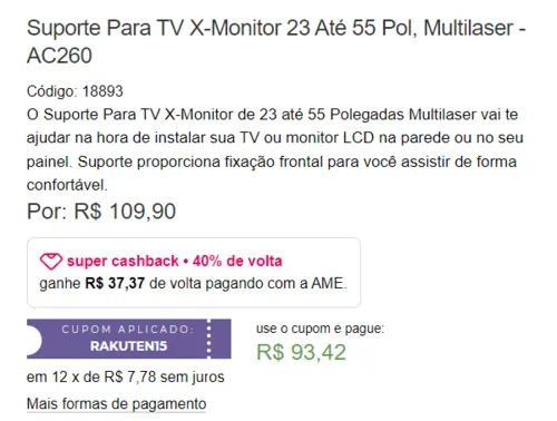 Imagem na descrição da promoção