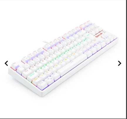 Teclado Mecanico Gamer Redragon Daksa, Rainbow, ABNT2, Switch Marrom, Lunar White, K576W-R PT-BROWN