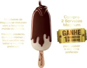 Compre 2 sorvetes Magnum e ganhe 1 ingresso de Cinema