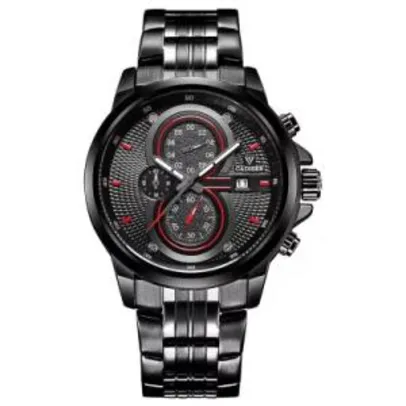 Novo Cadisen Relógio Masculino Quartzo, em Aço Inoxidável - R$76,91