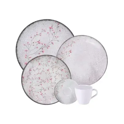 Aparelho de Jantar 20 peças Tramontina Floralis em Porcelana - Floral