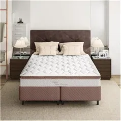 Cama Box Queen Size + Colchão Herval Capri Pillow Inn e Molas Ensacadas 64x158x198cm por R$ 899