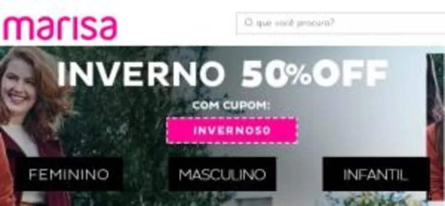 50% OFF nos itens de inverno