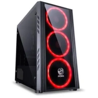 Gabinete PCYes saturn mid Tower 3 fans | R$ 215