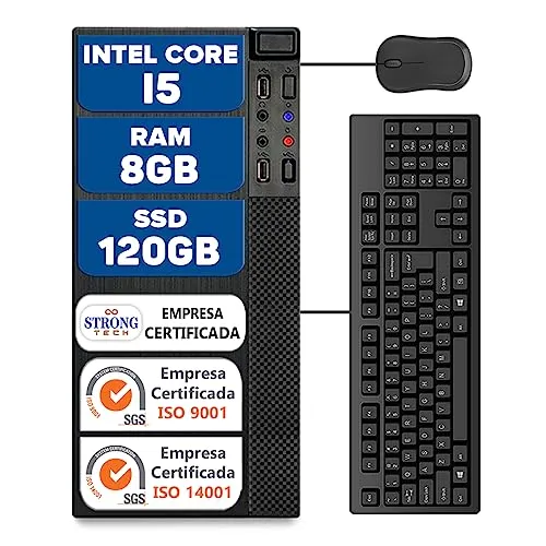 Computador Pc Intel Core i5 8GB SSD 120GB Hdmi Teclado e Mouse Cpu Desktop Strong Tech
