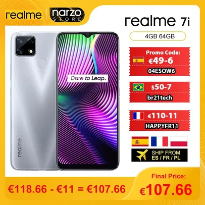 Smartphone Realme 7i 4GB 64GB - Versão Global | R$752
