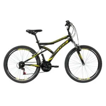 Bicicleta Aro 26 Mountain Bike Caloi Andes 21 Marchas Suspensão Dianteira - Preto e Amarelo