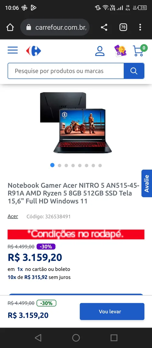 Imagem na descrição da promoção