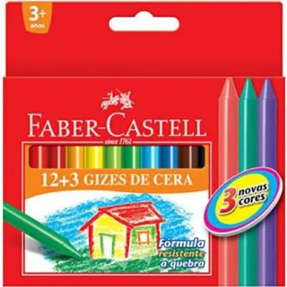 Giz de cera 15 cores fino HT141015 Faber Castell PT 1 UN - R$2
