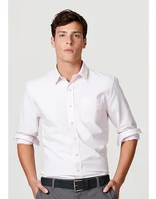 Camisa Básica Masculina Longa Em Tecido Oxford Hering | R$50