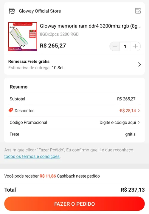 Imagem na descrição da promoção