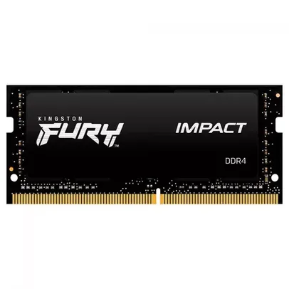 Memória Para Notebook Kingston Fury Impact, 8GB, 3200MHz, DDR4, CL20, Black, KF432S20IB/8