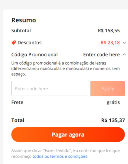 Imagem na descrição da promoção