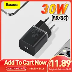 [Novo Usuário] Carregador Rápido Baseus Quick Charge 3.0 Tipo-C 