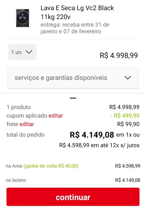 Imagem na descrição da promoção