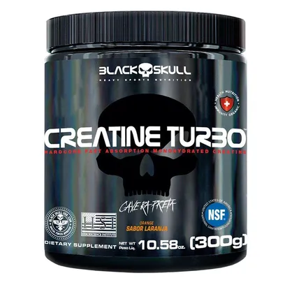 Foto do produto Creatine Turbo 300g (Creatina) - Black Skull - Laranja