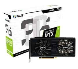 Placa de Vídeo Palit NVIDIA GeForce RTX 3060 Dual, LHR, 12GB, GDDR6, DLSS, Ray Tracing, NE63060019K9-190AD