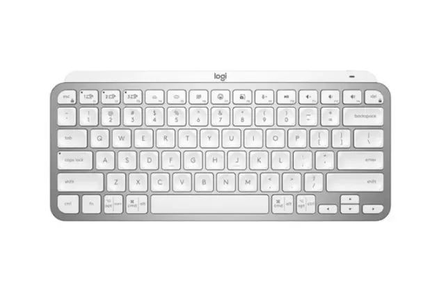 Teclado Sem Fio Logitech MX Keys Mini, Iluminação Smart, Bluetooth, USB, Easy-Switch, Recarregável, Cinza Claro - 920-010506